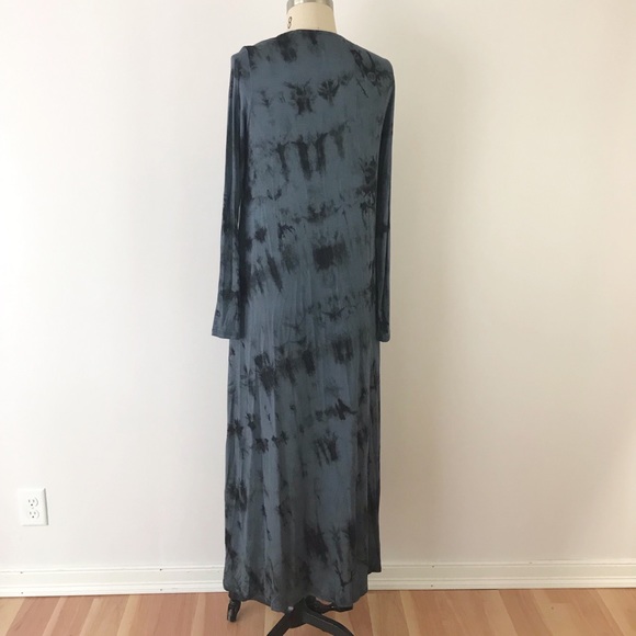 LAST TWO! Tie Dye Long Kimono Duster Cardigan Blue - Picture 5 of 6